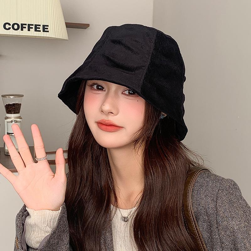 Autumn and Winter Japanese Style Retro All Match Bucket Hat with Big Head Circumference Showing Face and Small Basin Hat
