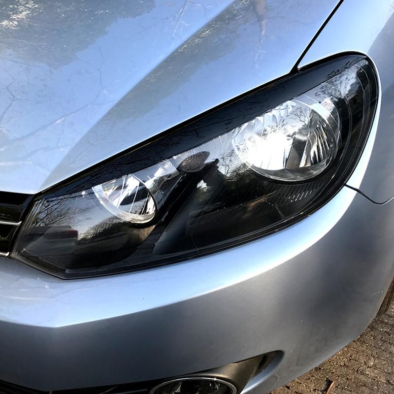ABS Car Headlight Eyelids Cover Lamp Eyebrow Cover Trim Sticker Fit For Volkswagen VW Golf 6 MK6 2008-2013 Auto