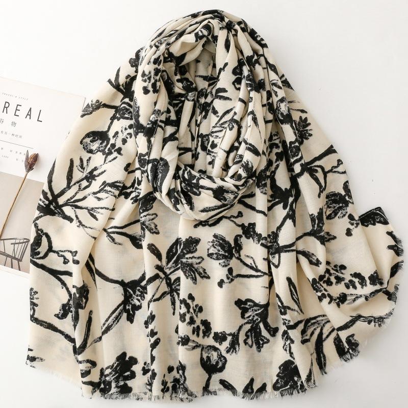 88*190Cm Luxury Women Long Viscose Scarf Bohemian Styles Paisley Pattern Cotton Linen Shawl Lady Tassel Muslim Hijab Wrap