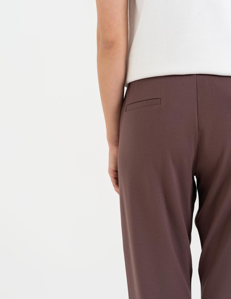 Women' Viscose Cigarette Pants with Tapered Legs Elegant Moraj Brown