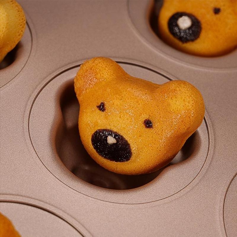 4/6/9/12 Even Bear Mold Baking Mold Pan Non-Stick Diy Cute Candy Cake Mold Tool Decoration Biscuit Candy Mold Baking Accessories