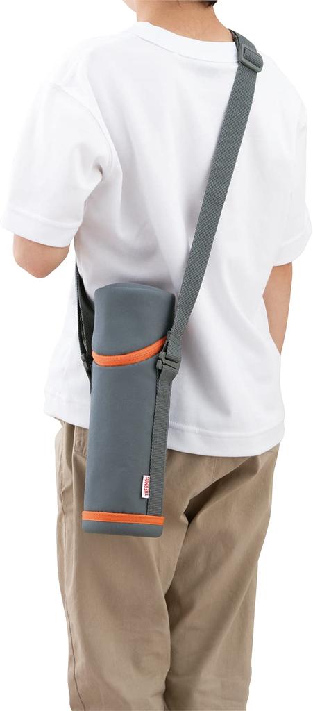 Thermos My Bottle Pouch with Strap for Gray Orange 450-600ml APG-501 GY-OR