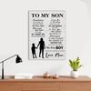 Rustic to My Son I Love You Forever and Always Quote Canvas Wall Art pirational Son Gift From Mom Poster Picture Artwork 11.5"x15" Painting for Home