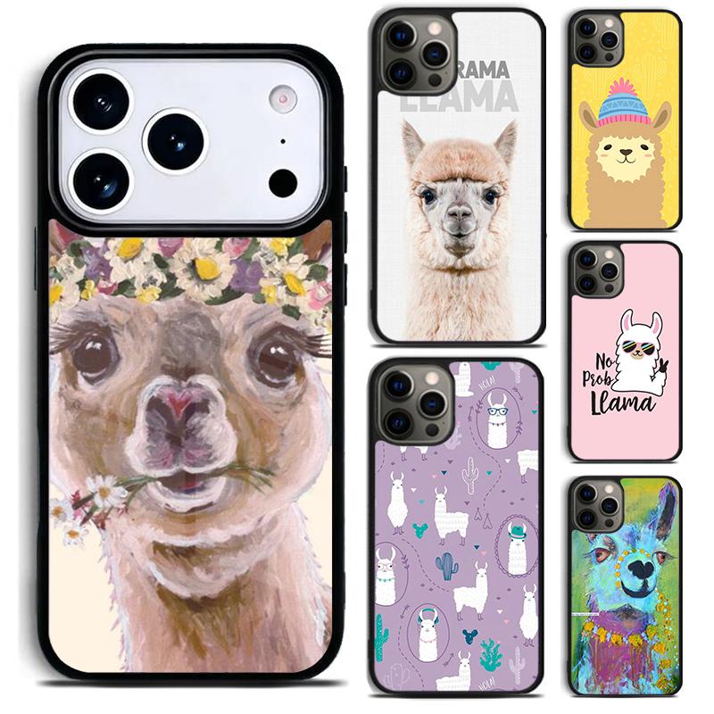 Animal Lama Llama Alpacas Phone Case For iPhone 17 16 15 14 13 12 11 Pro Max Plus 17Air Soft Silicone Cover