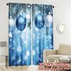 2pcs  Curtains Blue Christmas Ornaments Snow (2) Popular Creative Curtains Fabric Curtains Thermal Insulation   and Room Darkening