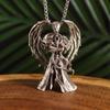 Gothic Wings Devil Armor Pendant Mystical Grim Reaper Scythe Demon Necklace Cool Halloween Jewelry Gifts for Men