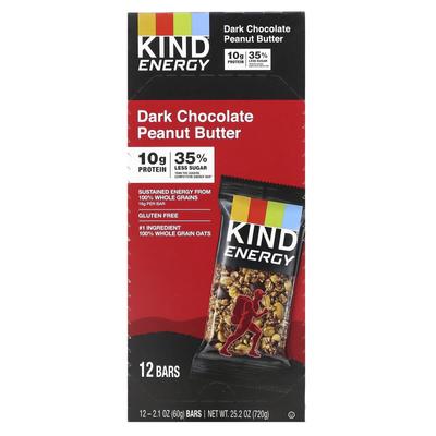 KIND Bars, Energia, Cioccolato Fondente e Burro d'Arachidi, 12 barrette, 60 g (2,1 once) ogni