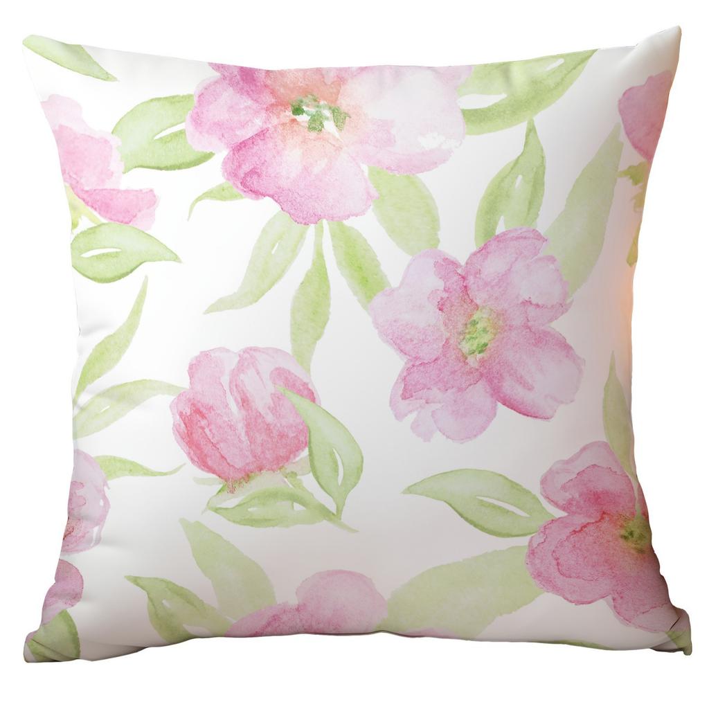 Chinesischer Stil Blumen und Grüne Blätter Kissenbezug Blumen und Blätter Sofa Kissen Sitzkissenbezug Premium Langlebig