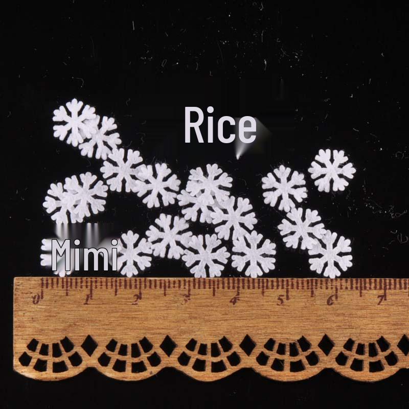 Mini Non-Woven Snowflake Christmas Decor with Silk Flower - No Back Adhesive