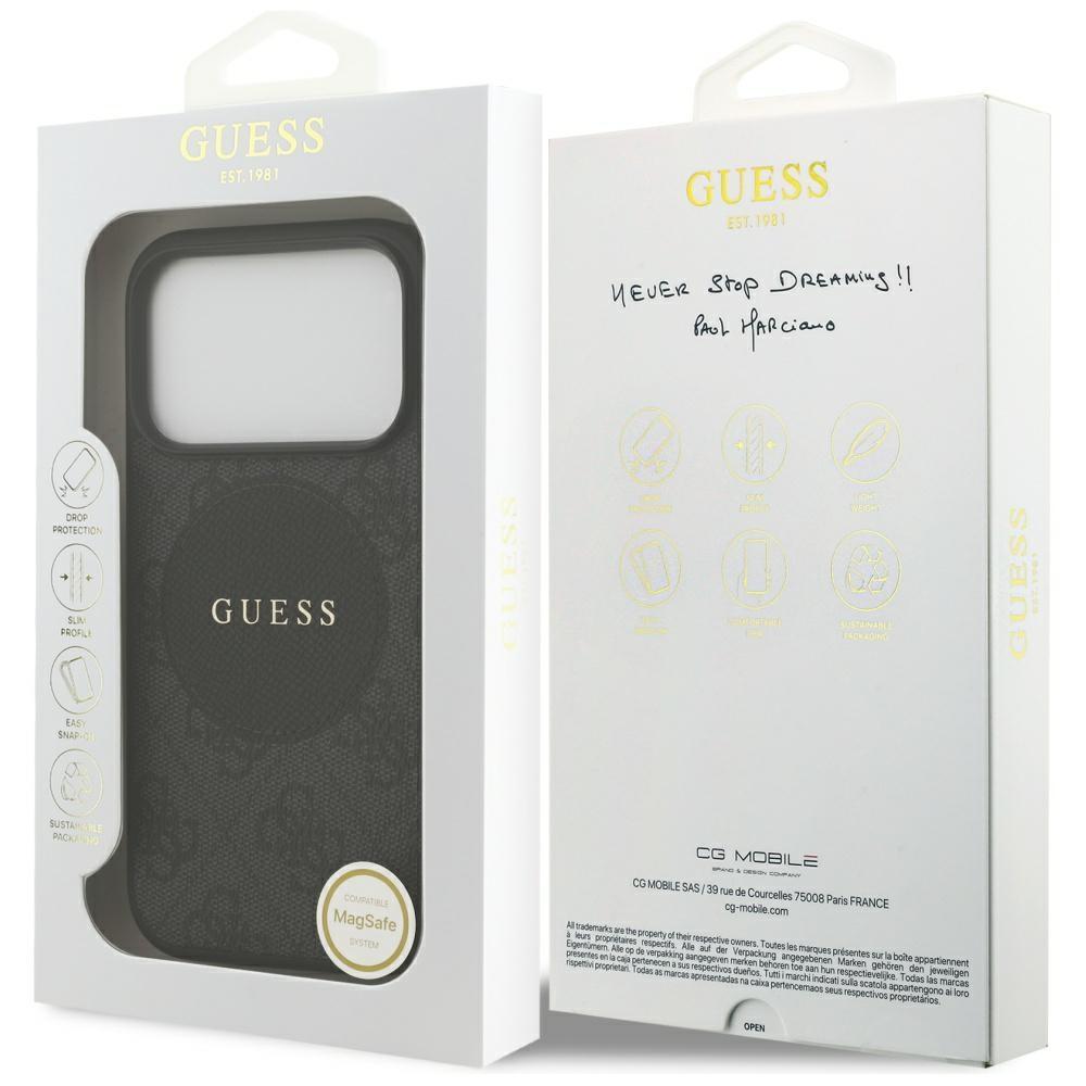 Guess 4G Circle Classic Logo MagSafe case for iPhone 17 Pro black
