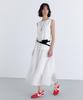 Cloet Organza Layered Sleeveless Dress + White