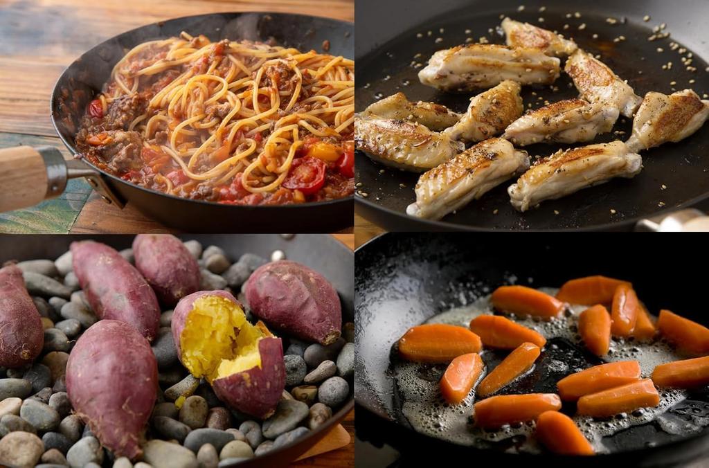 River Light Goku JAPAN Thick Iron Frying Iron Nitride Induction Rust Made in J2328 Pan, 28cm, Finish, Compatible, Resistant, Japan,