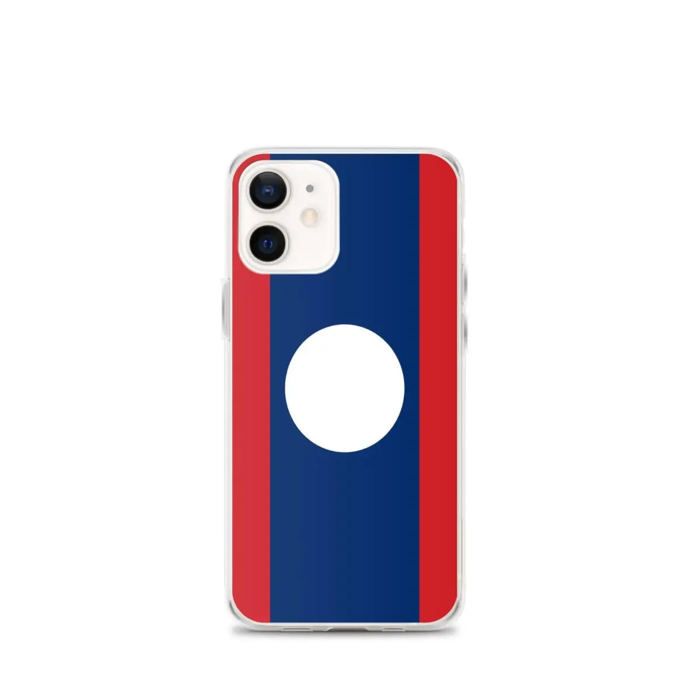 Coque iPhone - Drapeau Laos - iPhone 12 mini - Souple - Protection complète - Multicolore