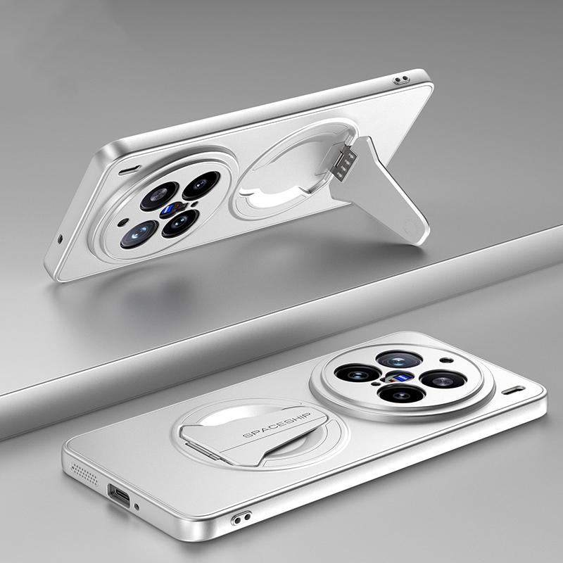 KEYSION Magnetic Phone Case for VIVO X200 Pro 5G X200 FE Metal Paint Upright Kickstand Shockproof Back Cover for VIVO X100 Pro