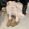 French Half-tray Single Shoes Soft-soled Sandals Outer Wear 2025 New Spring and Summer Flat-bottomed Mary Jane Bag Head Half-slippers Women