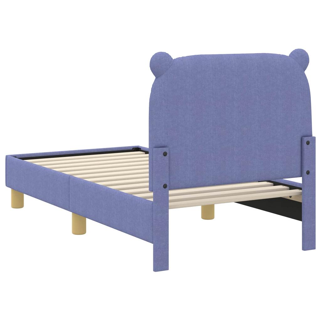 Kids Bed Frame with Headboard Jeans Blue 70 X 140 Cm Fabric