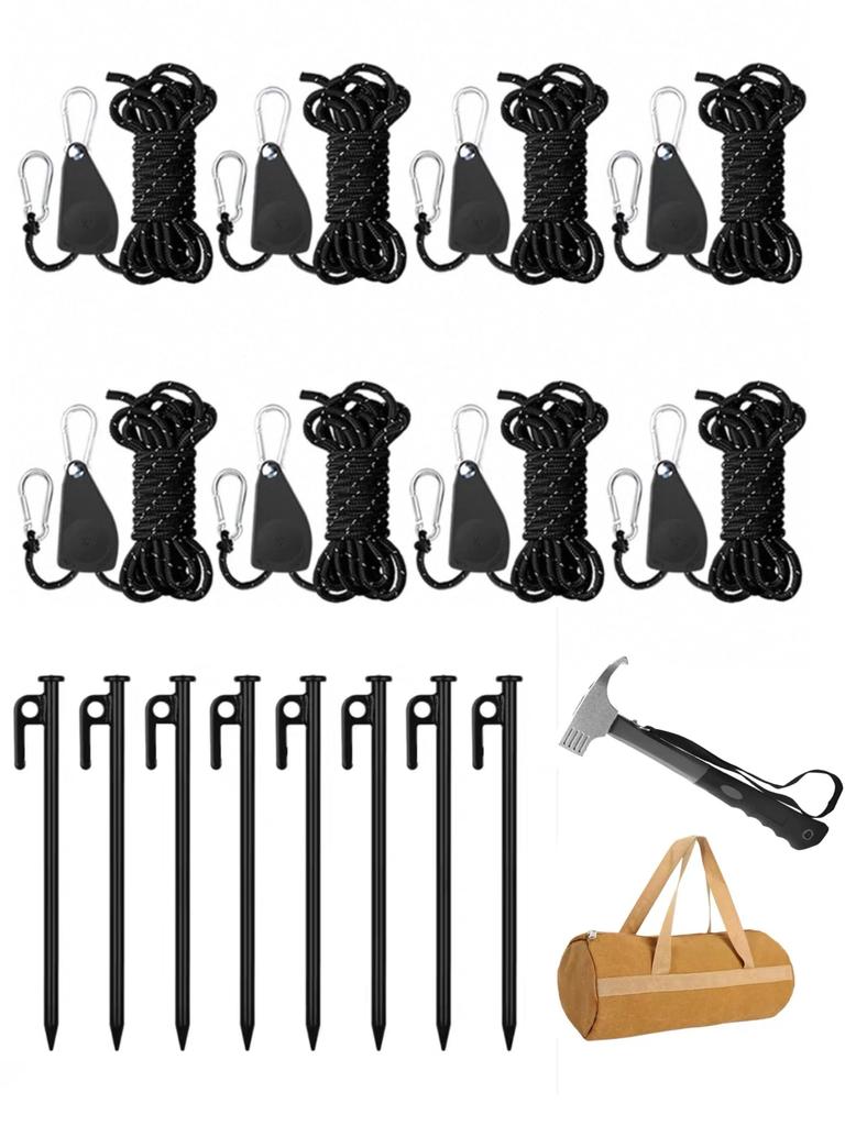 Guy Rope and Adjustable Hardware for Includes Tent Camping 30cm Forged Storage Metal and Adjustable Steel Tarp Pitching Peg Peg Storage Tarp Tent Tool