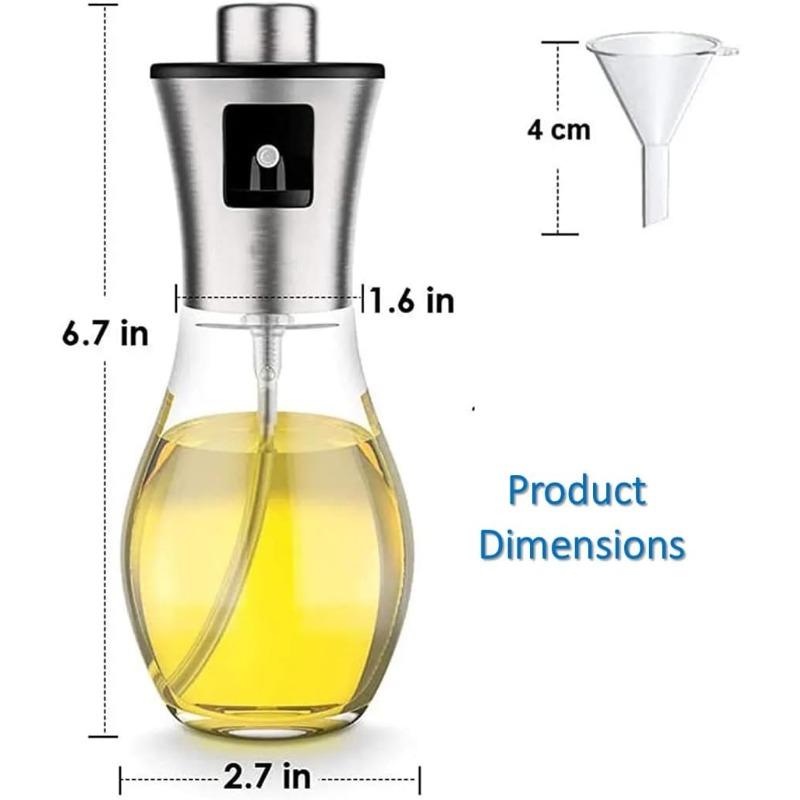Oil Sprayer for Cooking,200ML Olive Oil Sprayer Baking, BBQ, Portable Oil Spritzer Kitchen Gadgets Oil Spray Bottle with Funnel