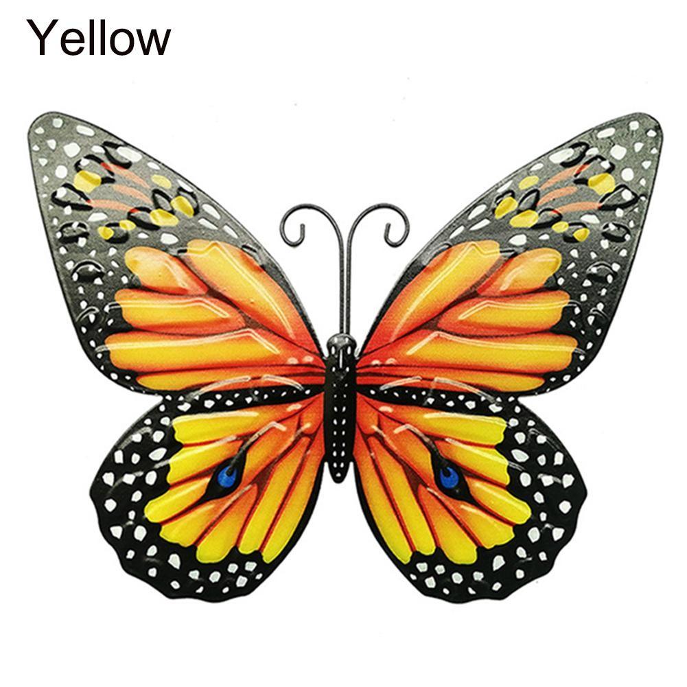 

Настенный декор в виде бабочек, садовое украшение, металлические бабочки, декор жёлтый