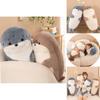 Soft And Cuddly Grey And Khaki Seal Plush Toy For Cozy Sleep And Comforting Pillows