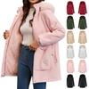 Women's Casual, Stylish, Detachable Hood, Windproof, Warm Hiking Jacket, Windproof Coat, Cotton Coat