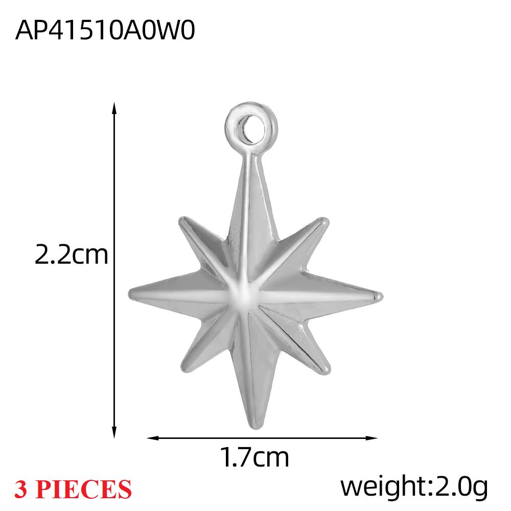 3PCS/LOT CARLIDANA Gold Plated Stainless Steel Charms, Vintage Heart Sunflower Leaf Bowknot Waterproof Pendants