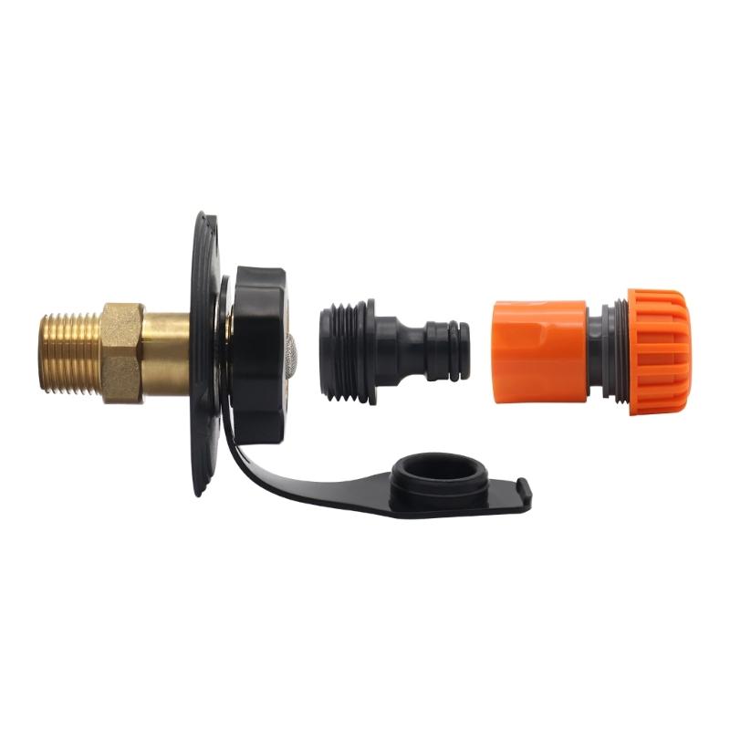 Lead Free Brass RVs Water Inlet Kit With Leak Proof Silicone Seal And ABS Housing For Campers Installations