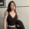 Women's Suspender Korean Vest V-neck Slim Fit Solid Color Outer Wear Short Versatile Knitted Women's Tank Tops