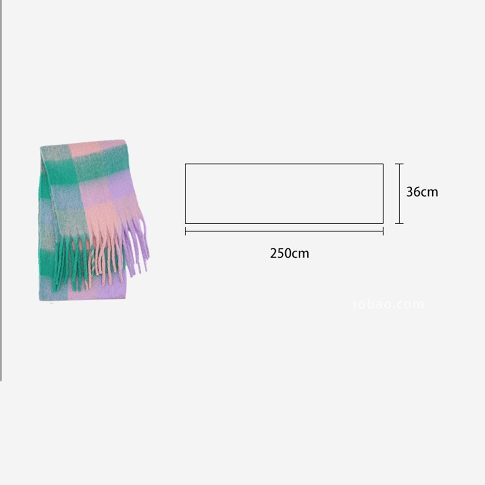 Style Scarves Autumn Winter Plaid Scarf Female Cashmere Shawl Pashmina  Wraps Cashmere Scarves
