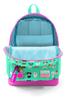 Sac à dos d'école Coral High Kids à quatre compartiments, vert aqua, rose fluo, motif chien, 23465