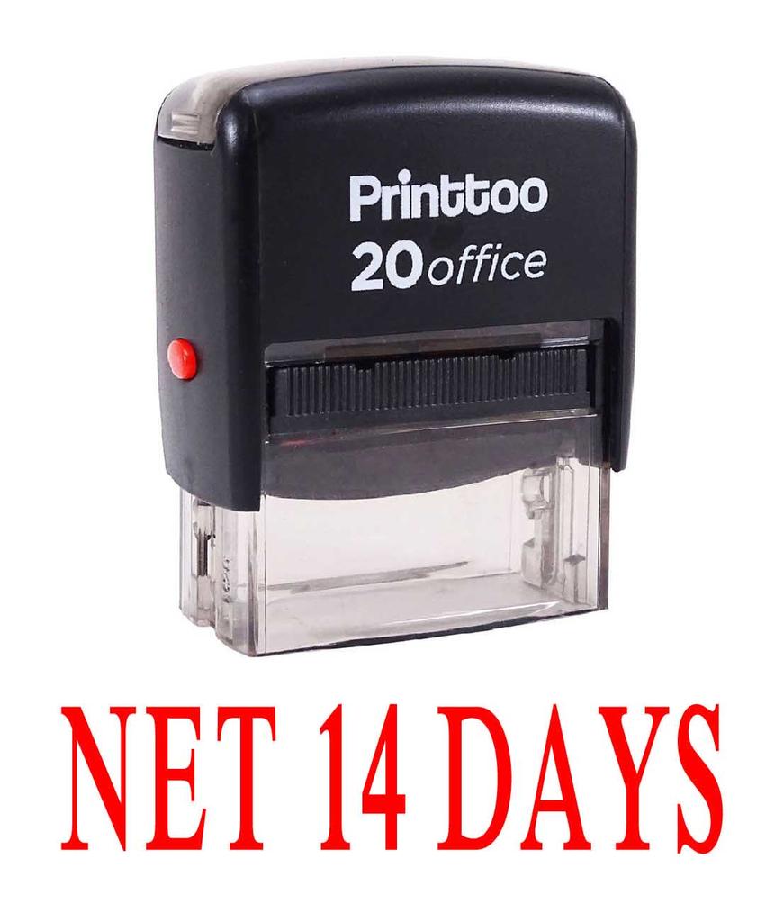 Printtoo Rubber Stamp NET 14 DAYS Self Inking Office Stationary Custom