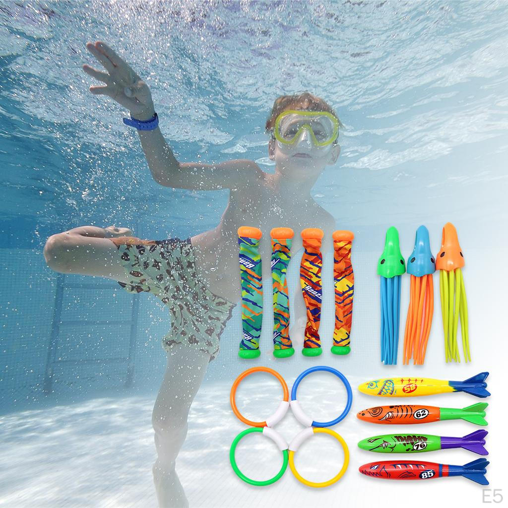 Diving Toys Pool for Boys Girls Ages 3 4 5 6 7 Dive Rings s Fish Gems