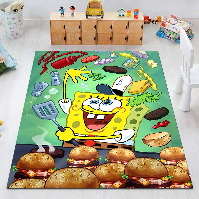 Multiple Styles Cartoon SpongeBob Print Carpet for Living Room Children's Bedroom Sofa Doormat Floor Non-slip Mat Luxury Gift
