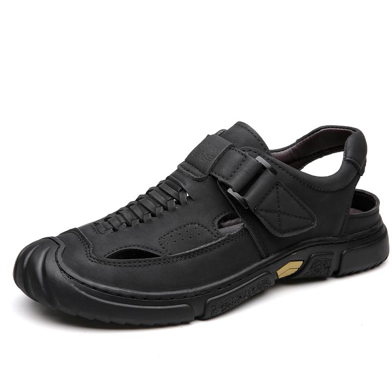 

Summer New High Quality Sandals Men Outdoor Toe Wrap Sandals Casual Shoes Comfortable Beach Shoes Sports Hiking Sandals 44 чёрный