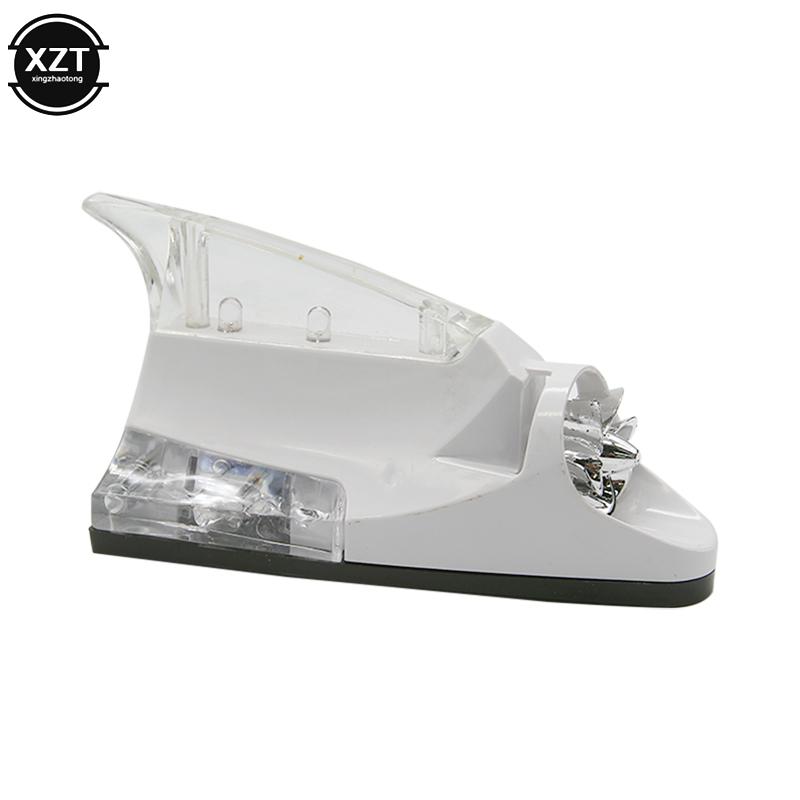 Wind Power Shark Fin Shaped Car Antenna Receiving Signal Styling Light Warning LED Accessories Auto Antenna Flashing Car