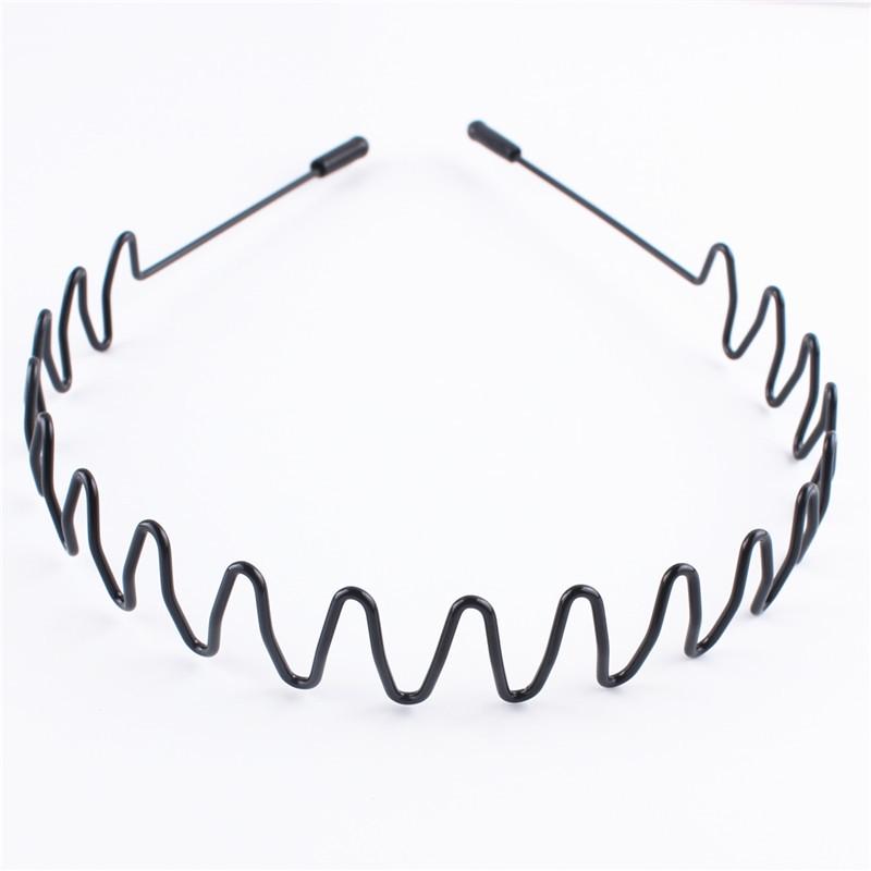 Unisex Wavy Black Sport Hairband with Card Pocket