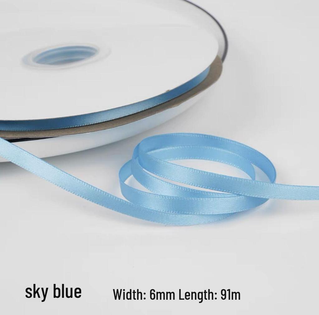 "0.6cm-1cm Polyester Ribbon for DIY Bows, Bouquets, and Gift Boxes"