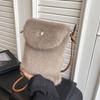 Trend Faux Fur Crossbody Bag Soft Plush Mini Shoulder Purse With Metal Butt Adjustable Leather Strap Handbag Winter Phe Bag