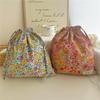 Portable Cotton Makeup Bag Underwear Clothing Flower Print Underwear Drawstring Bags Hpme Travel Lightweight Cosmetic Bags YUZI