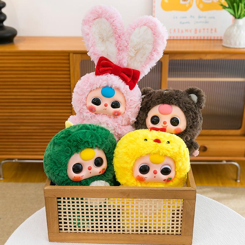 New vinyl baby three-year-old jelly bean doll plush doll 8-inch doll rabbit tide play ornament for gifts