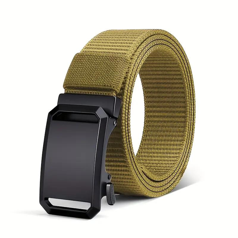 Men's Belt Automatic Metal Buckle Nylon Webbing Outdoor Work Tactical Belt Toothless Automatic Buckle Casual Sports Canvas Belts