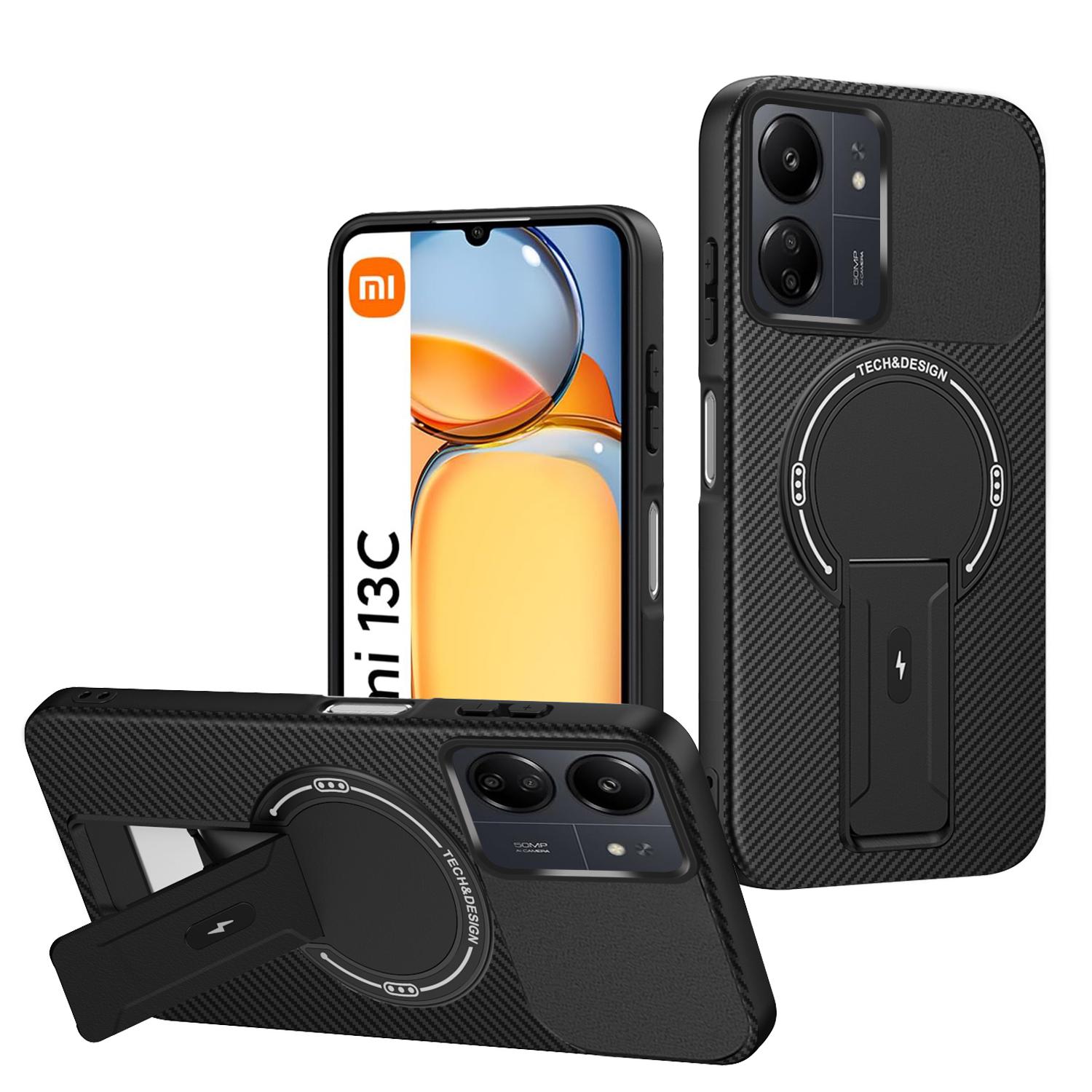 

Luxury Magnetic Carbon Stand Case For Xiaomi Redmi Note 13 14 14S Pro Plus 4G 5G Wireless Charing Phone Back Cover Shockproof Redmi Note14 Pro(5G)