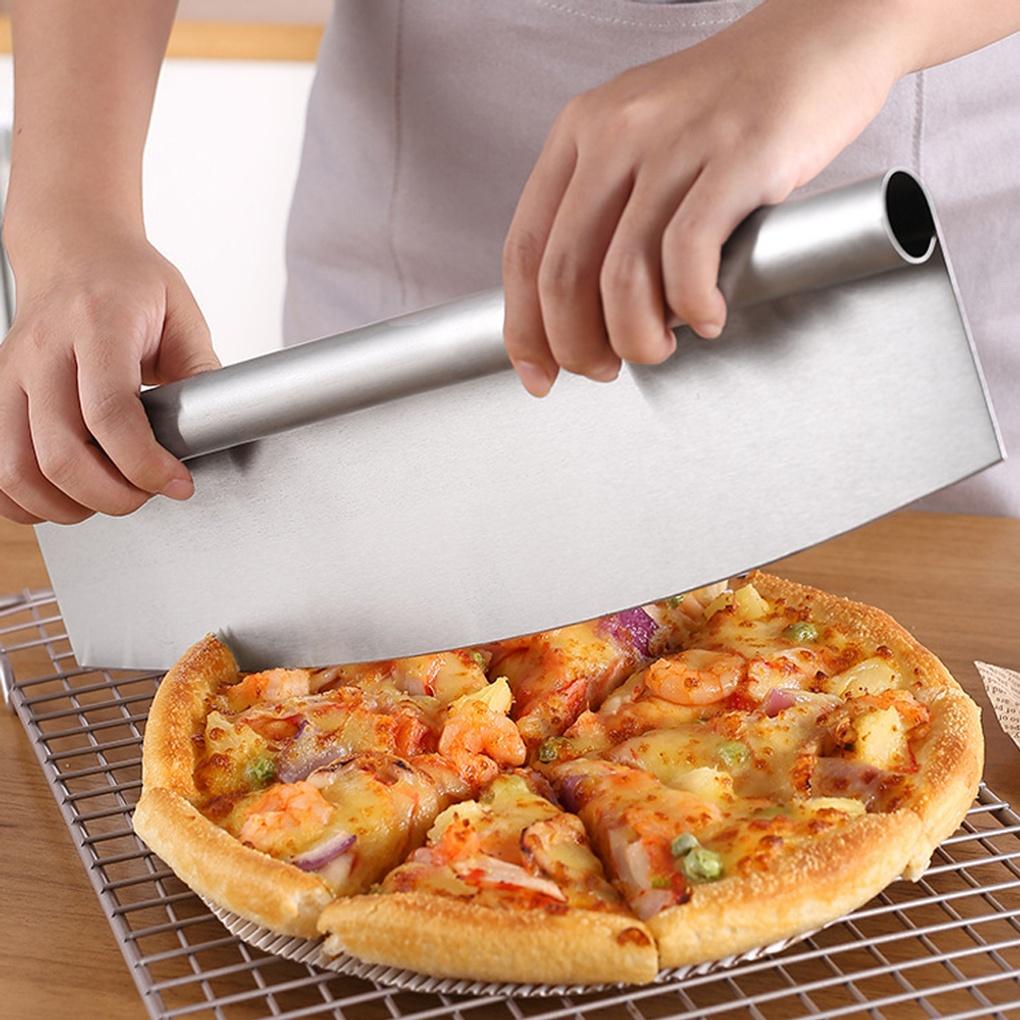 

Dilishop All Stainless Steel Pizza Cutter Baking Dough Half-Moon Kneading Knife