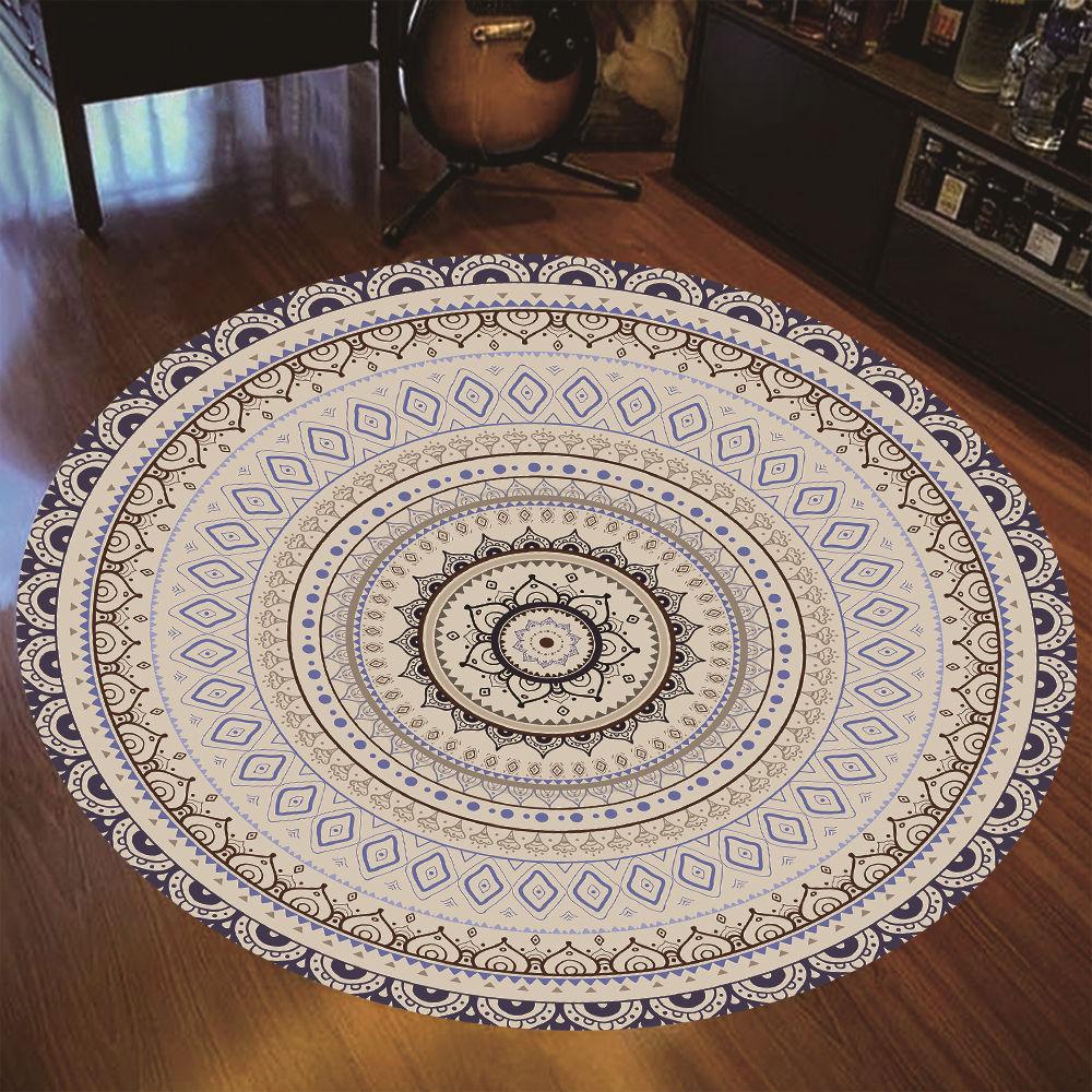 New Round Carpet Mandala Bohemian Gradient Colorful Rug For Living Room Bedroom Rugs Large Size Anti -Slip Floor Mat