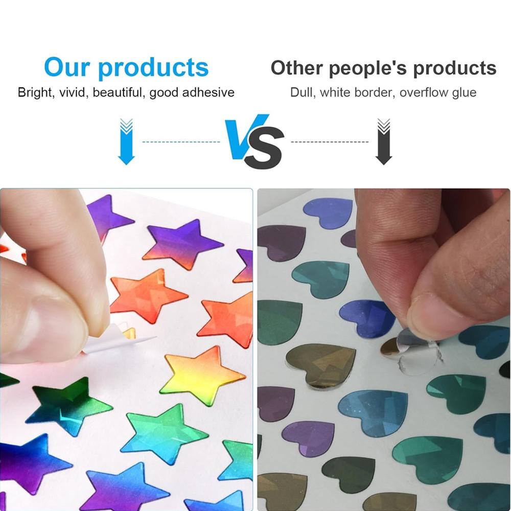 1710pcs 30 Sheets Love Star Stickers for Kids Reward Small Sparkly Sticker for School Student Teacher Supplies DIY Decoration