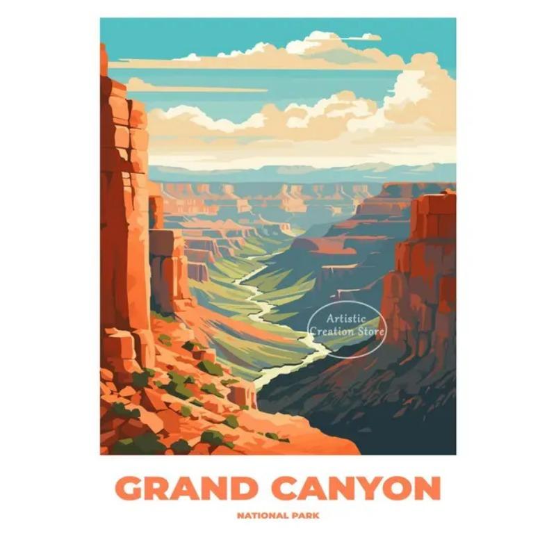 Colorful Yosemite National Park Landscape Canvas Print USA City Nature Travel Poster Wall Decor for Living Room Home Decor Gi