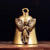 Vintage Brass Angel Relief Bell Good Luck Bless Guardian Hanging Ornament Easter Thanksgiving Home Decor Gift