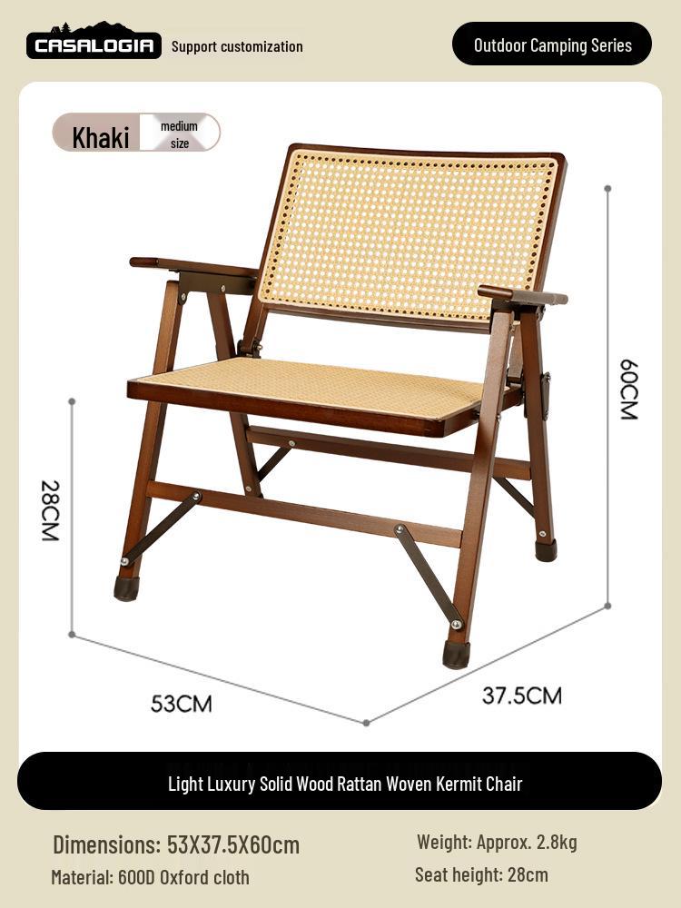 Boguwen Tianji Tragbarer Klapp-Outdoor-Stuhl für Camping, Picknicks, Strand und Imbissstände - Kermit-Stil