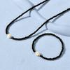 Black Spinel Turquoise Necklace Bracelet Korean Versatile Daily Niche Minimalist Design Style Set