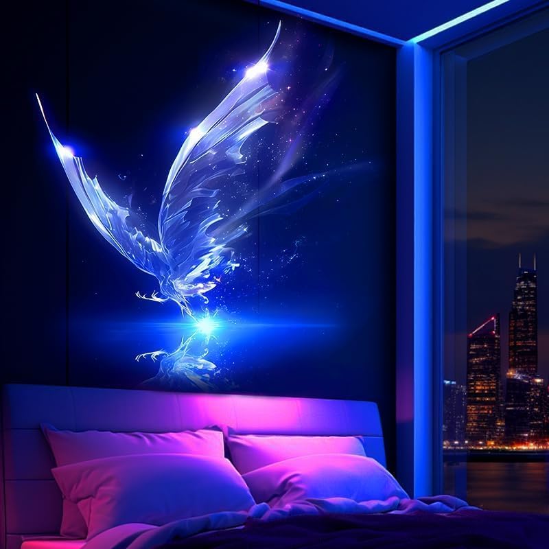 Starry Sky & Moon Light Projector with 10 Projection Patterns, Dimmable, Bedroom Night Light, Stylish Background Light, Interior Decor, Gift, Ocean &